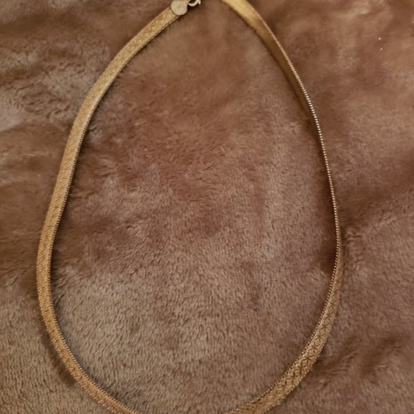 .925 Italy Gold over Silver Necklace 14 in - Picture 2 of 2